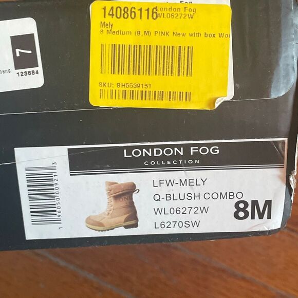 London fog collection blush pink water resistant mely duck boot faux fur size 8M - Picture 11 of 12